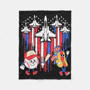 4. Juli Fighter Jet Flugzeug US Flagge Baseball Fleecedecke