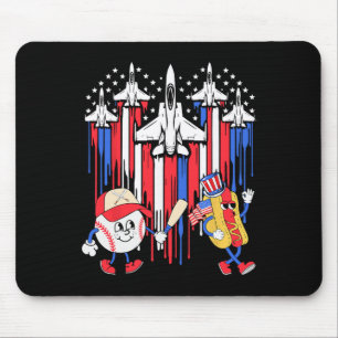4. Juli Fighter Jet Flugzeug US Flagge Baseball Mousepad