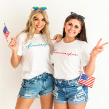 4. Juli Firecracker Minimalistisch Red Script