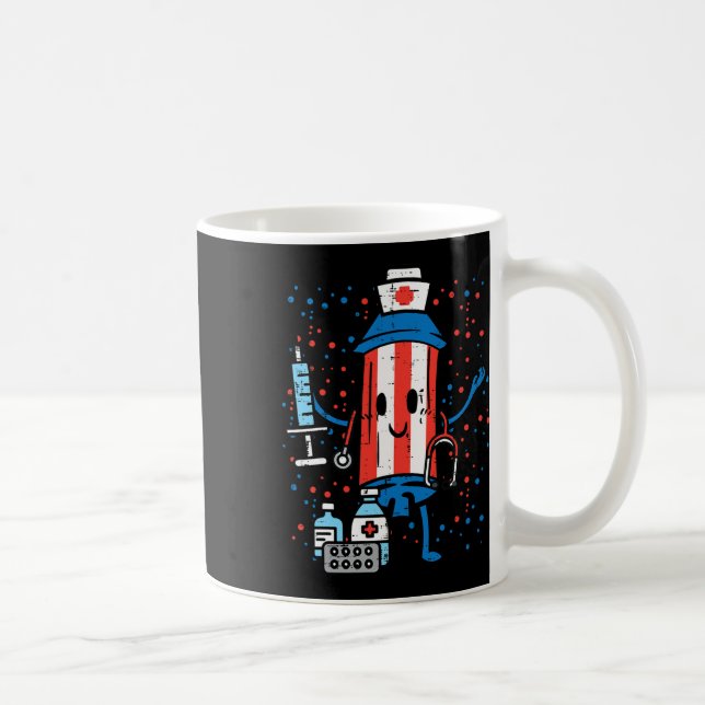 4. Juli Firecracker Nurse Funny America Scrub Kaffeetasse (Rechts)