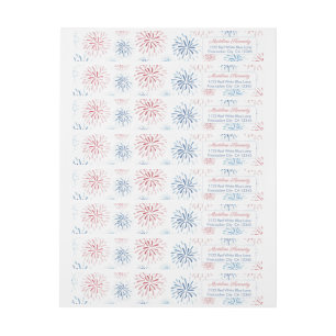 4. Juli Firecracker Red White Blue Rücksendeadress