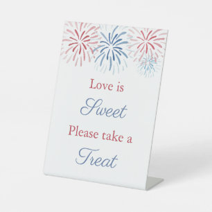 4. Juli Fireworks Brautparty Gevor Table Sockelschild