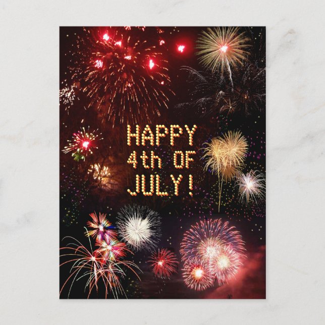 4. Juli Fireworks Postcard Postkarte (Vorderseite)