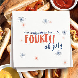 4. Juli Fireworks Red White und Blue Napkins Serviette