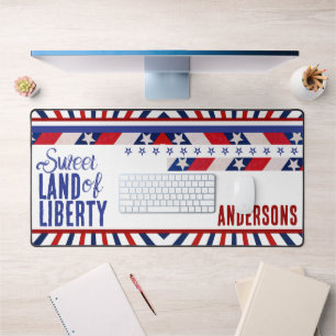 4. Juli Flag Amerika Sweet Land of Liberty Schreibtischunterlage