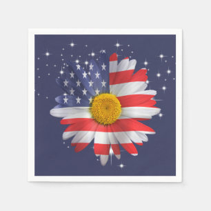 4. Juli Flag Daisy Serviette
