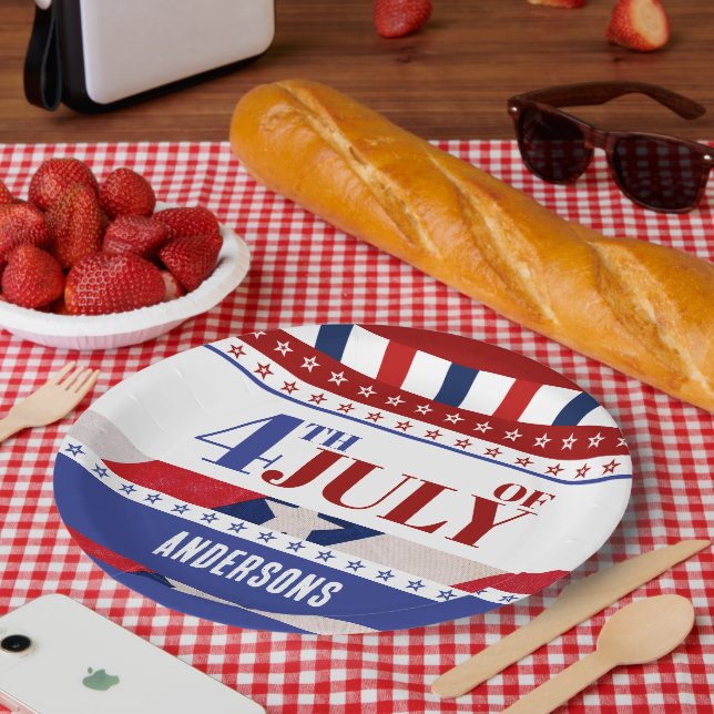4. Juli Flag of America Künstlerisch Custom Pappteller (Picknick)