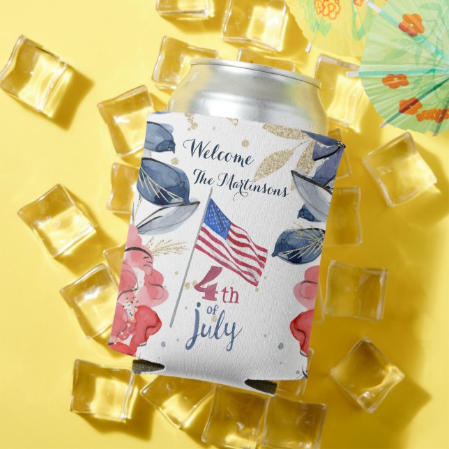 4. Juli Flag Personalisiert Stilvoll Dosenkühler (In Situ Sommer)