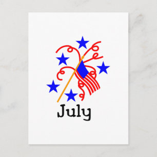 4. Juli Flag Postkarte