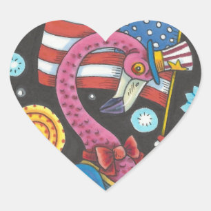 4. JULI FLAMINGO STICKERS Herz * Blatt