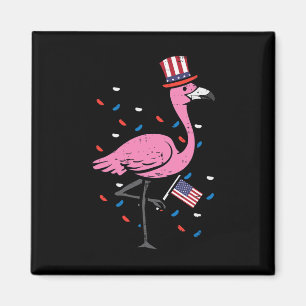 4. Juli Flamingo Us Flag Bird Patriotic Women Gir Magnet
