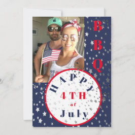 4. Juli Foto Red White Blue Stars GRILLEN Einladung