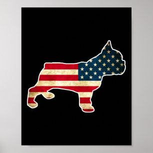 4. Juli Französische Bulldogge Hund Amerikanische Poster