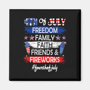4. Juli Freiheit Familie Freunde Feuerwerk Stolz Magnet
