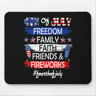 4. Juli Freiheit Familie Freunde Feuerwerk Stolz Mousepad