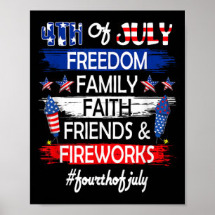 4. Juli Freiheit Familie Freunde Feuerwerk Stolz Poster