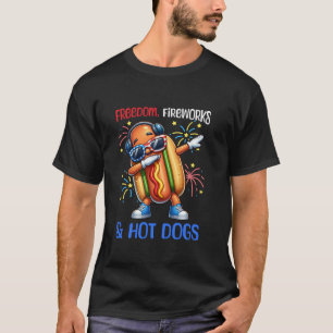 4. Juli Freiheit Feuerwerk Hot Dogs Dabbing Hotdog T-Shirt