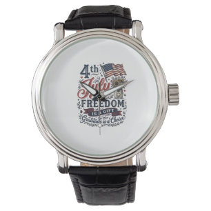 4. Juli Freiheitsdank Vintage-Shirt-Design Armbanduhr