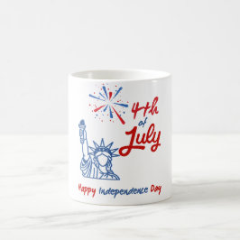 "4. Juli" Freiheitsstatue für Feuerwerke Kaffeetasse