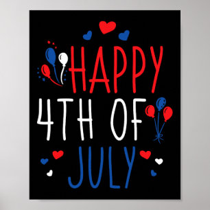 4. Juli Frohes 4. Juli Amerikanische Flagge  Poster