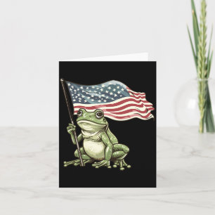 4. Juli Frosch Kröte USA Amerikanische Flagge Vier Karte