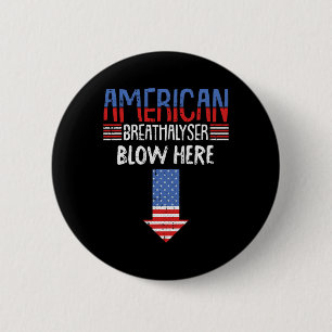 4. Juli Funny American Flag Patriotic Button