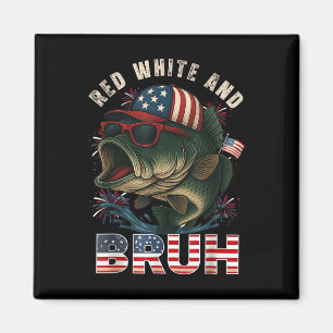 4. Juli Funny American Flag Patriotic Fishing Magnet