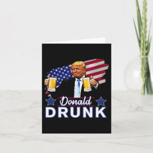 4. Juli Funny Drinking Präsidenten - Donald Dru Karte