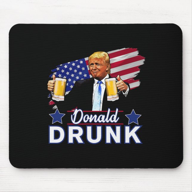 4. Juli Funny Drinking Präsidenten - Donald Dru Mousepad (Vorne)
