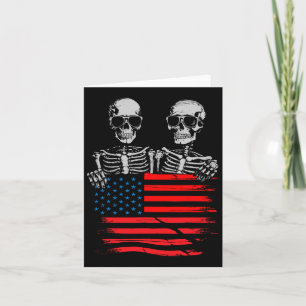 4. Juli für Frauen amerikanische Flagge Schädel Sk Karte