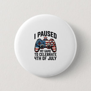 4. Juli Gamer Patriotisches Videospiel-Shirt_1 Button