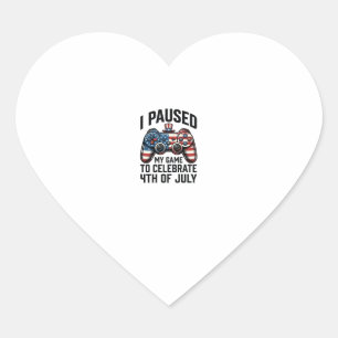 4. Juli Gamer Patriotisches Videospiel-Shirt_1 Herz-Aufkleber