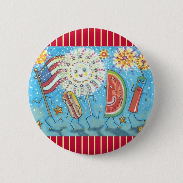 4. JULI GANG & FIREWORKS TASTE Runde Button (Vorderseite)