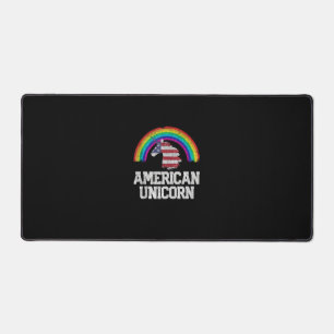 4. Juli Gay Pride Einhorn Amerikanische Flagge USA Schreibtischunterlage