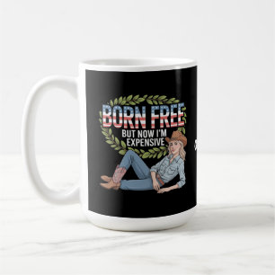 4. Juli "Geboren frei, aber jetzt teuer" lustig Kaffeetasse