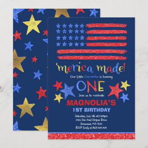 4. Juli Geburtstag Einladung Amerikanische Unabhän
