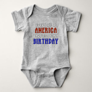 4. Juli Geburtstag Funny Baby Strampler