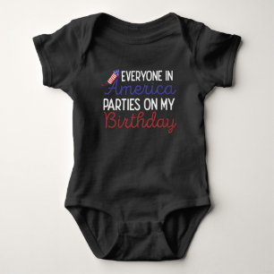 4. Juli Geburtstag Funny USA Unabhängigkeitstag Baby Strampler