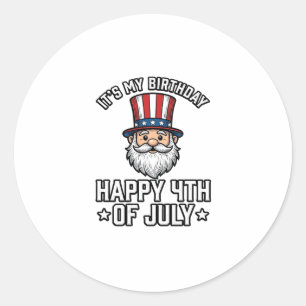 4. Juli Geburtstags-Gnom Patriotisches T-Shirt-Des Runder Aufkleber