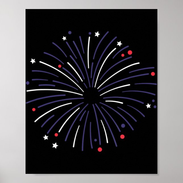 4. Juli Gedenktag für Feuerwerke Poster (Vorne)