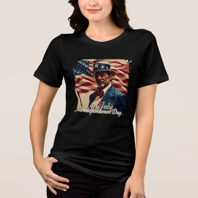 4. Juli - Geist der Unabhängigkeit Tri-Blend Shirt (Vorderseite)