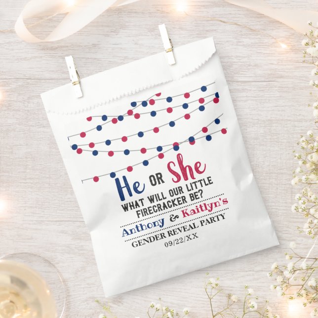 4. Juli Gender-Party Geschenktütchen (Ausgeschnitten)