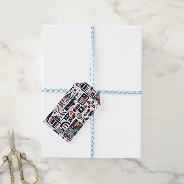 4. Juli Generative Muster Geschenkanhänger (Mit Garn)