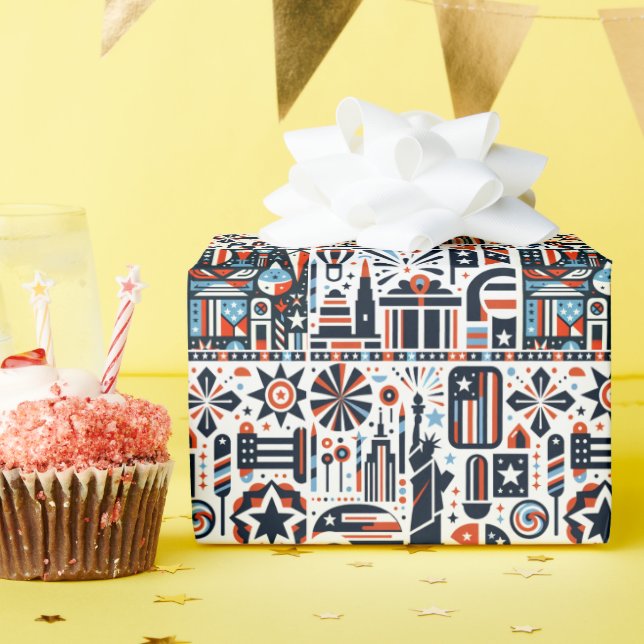4. Juli Generative Muster Geschenkpapier (Geburtstagsparty)