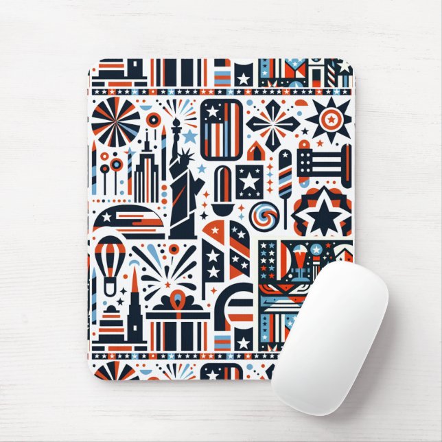 4. Juli Generative Muster Mousepad (Mit Mouse)