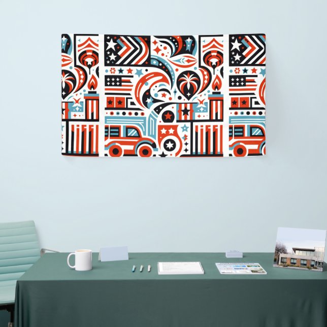 4. Juli Generatives Muster Banner (Messeveranstaltung)