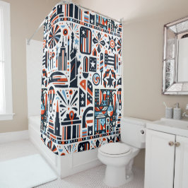 4. Juli Generatives Muster Duschvorhang