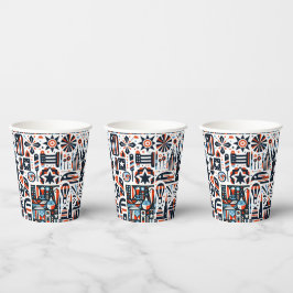 4. Juli Generatives Muster Pappbecher