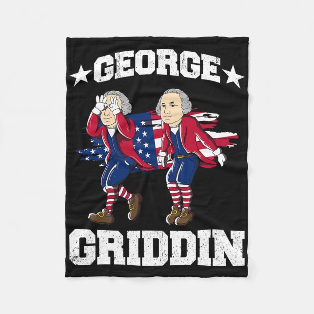4. Juli George Washington Griddy George Griddi Fleecedecke (Vorderseite)