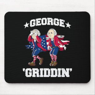 4. Juli George Washington Griddy George Griddi Mousepad